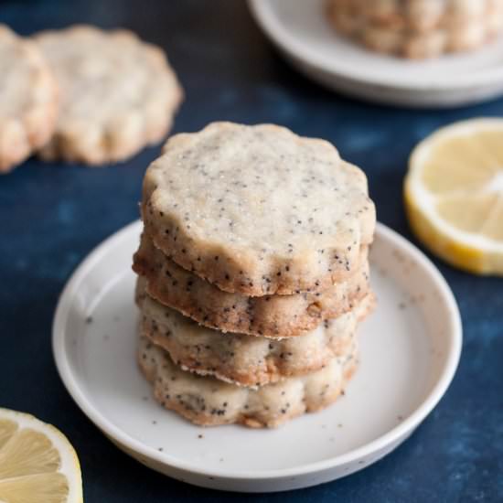Lemon Poppy Seed Shortbread Cookies