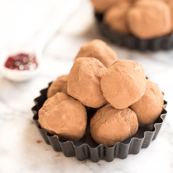 Dark Chocolate Raspberry Truffles