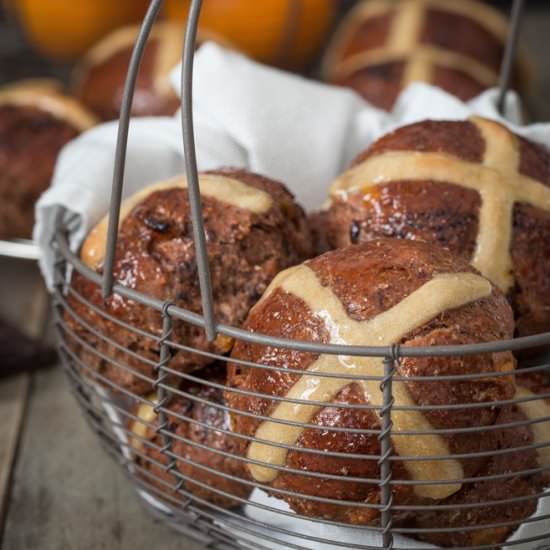 Double Choc & Orange Hot Cross Buns