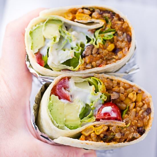 Instant Pot Vegan Burritos