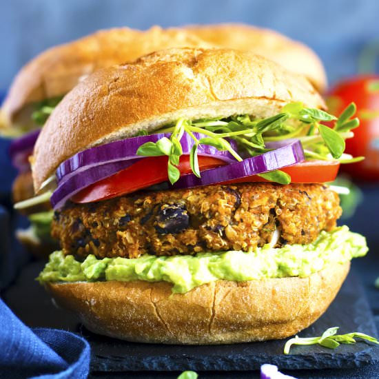 Sweet Potato and Black Bean Burgers