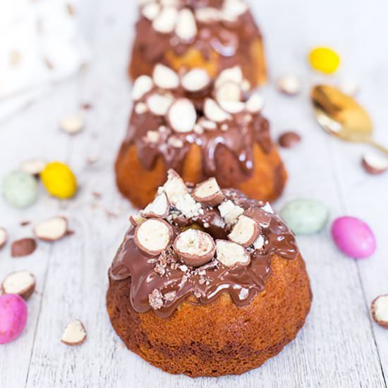 Mini Choc Malt Bundt Cakes