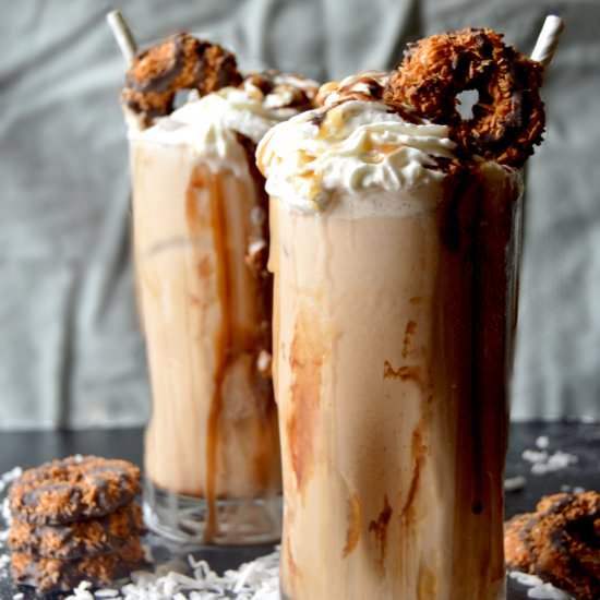 samoa cookie iced coffee