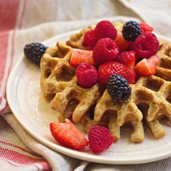 Seedy Sprouted Sourdough Waffles