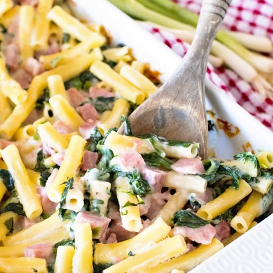 Leftover Ham and Spinach Casserole