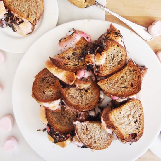 Peanut Butter Banana Smores Sliders