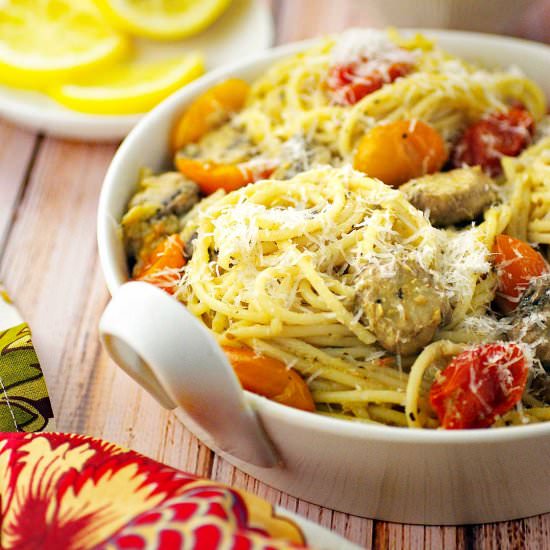Crab Pasta with Pesto