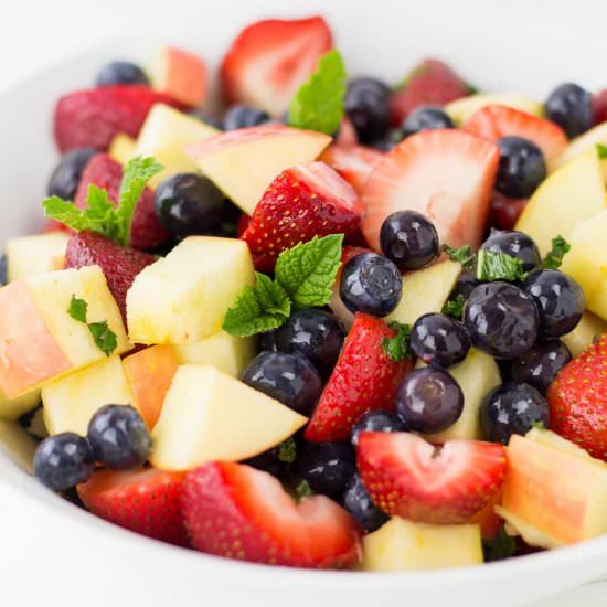 Lemon mint fruit salad