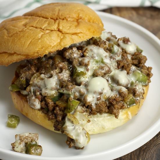Cheesesteak Style Sloppy Joes
