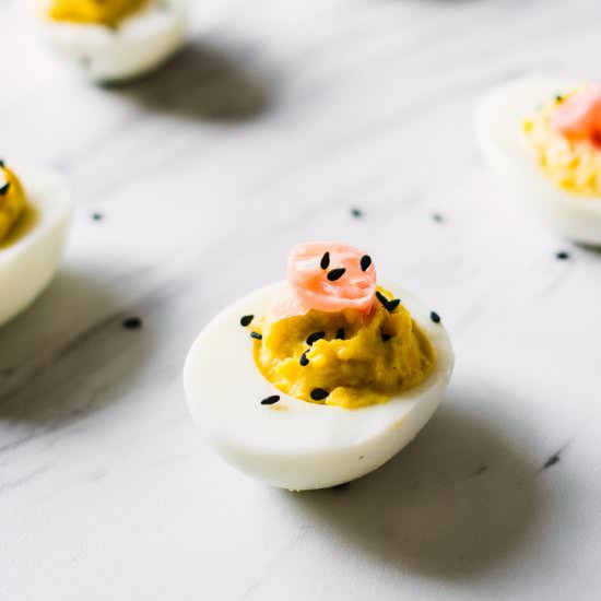 Wasabi Ginger Deviled Eggs