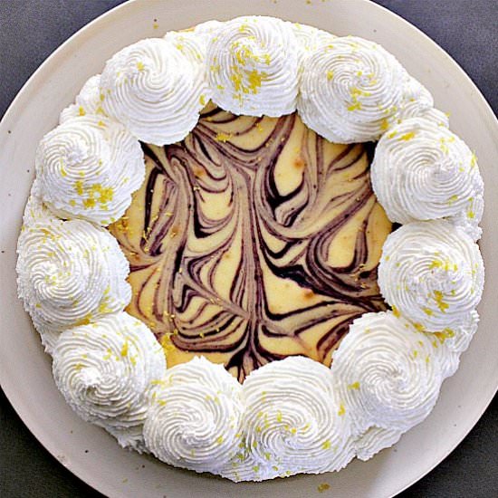 Lemon Blueberry Swirl Cheesecake