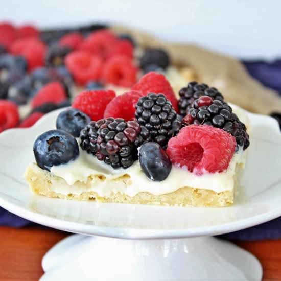 Gluten Free Lemon & Berry Slab Tart