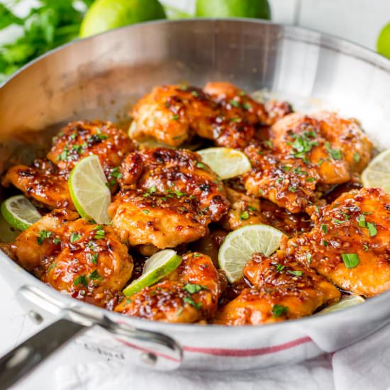 Spicy Honey Lime Chicken Thighs