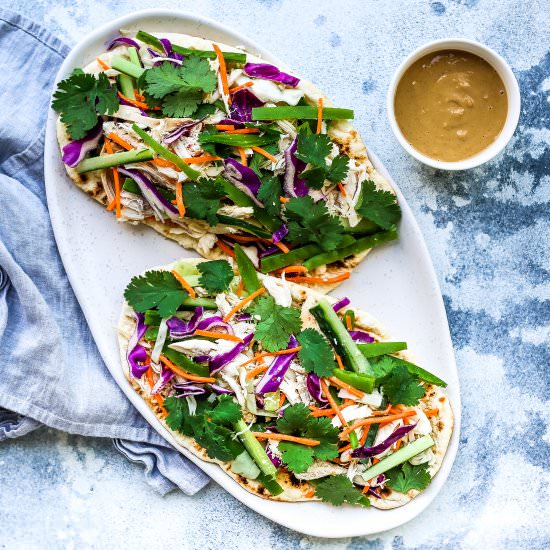 Chicken Satay Salad Flatbreads