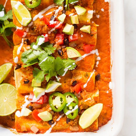 Quinoa / Black Bean Vegan Enchilada