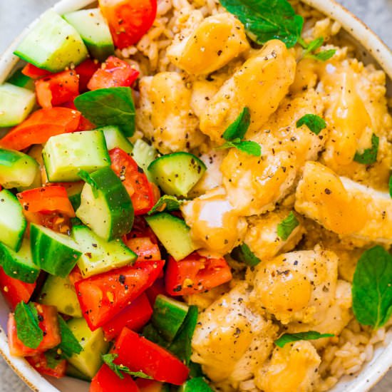 Tahini Chicken + CucumberMint Salad