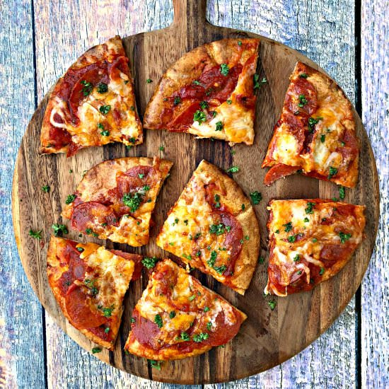 Ten Minute Wheat Pepperoni Pizza