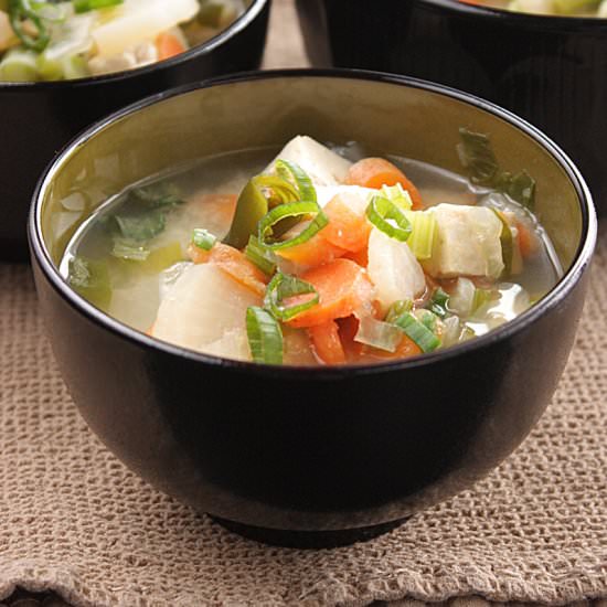 daikon and carrot miso soup