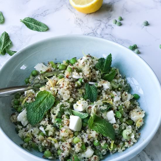 FETA, PEA, MINT AND LEMON QUINOA