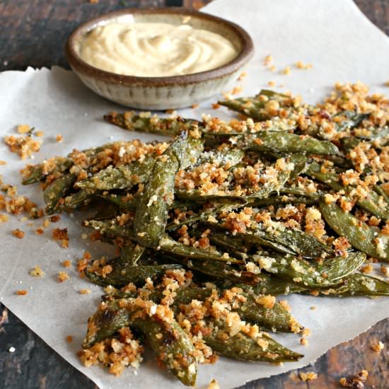 Roasted Parmesan Sugar Snap Peas