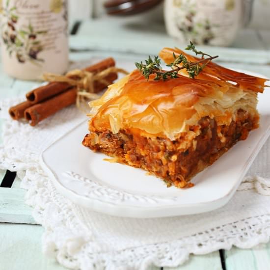 Kreatopita – Greek Phyllo Meat Pie