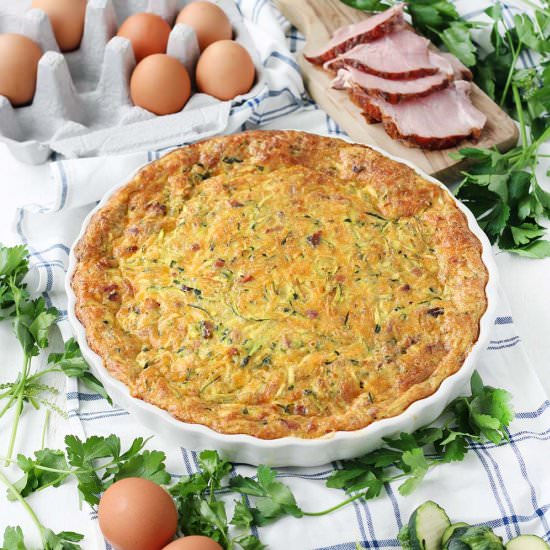 Crustless Ham and Zucchini Quiche