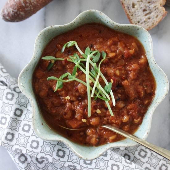 One pot lentil stew