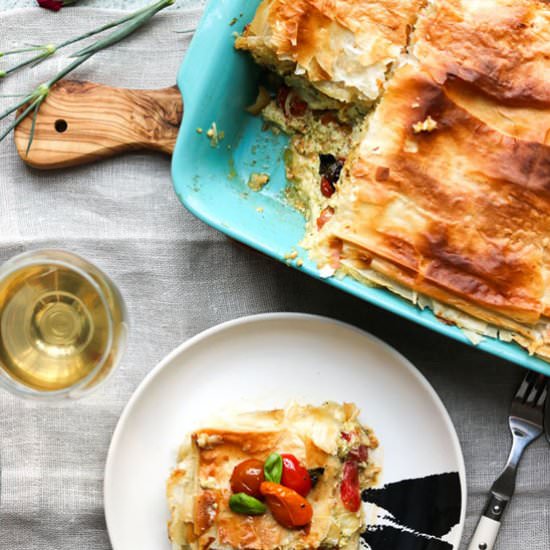 Caprese Inspired Phyllo Pastry Bake