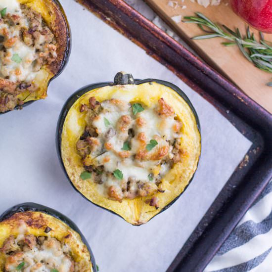 Turkey Mushroom Acorn Squash