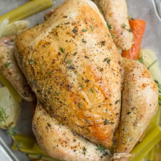 One Hour Whole Roasted Chicken