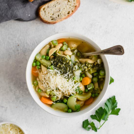 Spring Pesto Minestrone Soup