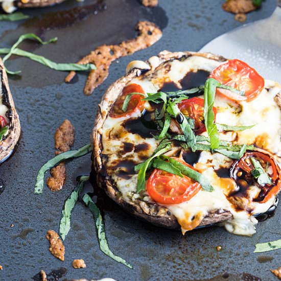 portobello caprese pizzas