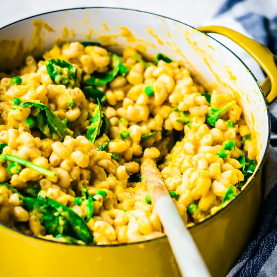 Pumpkin Hummus Mac & Cheese