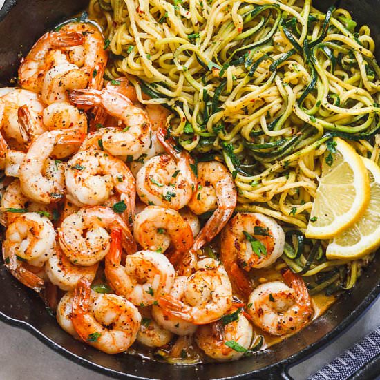 Garlic Butter Shrimp & Zoodles