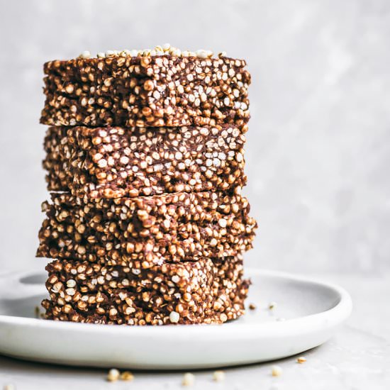 Chocolate Puffed Quinoa Snack Bars