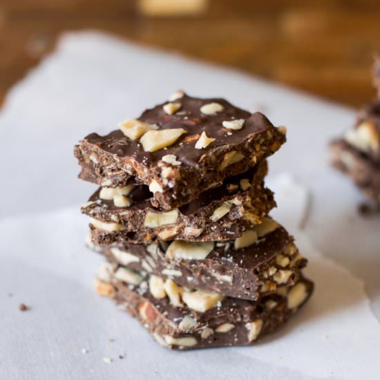 Almond Toffee Coffee Chocolate Bark