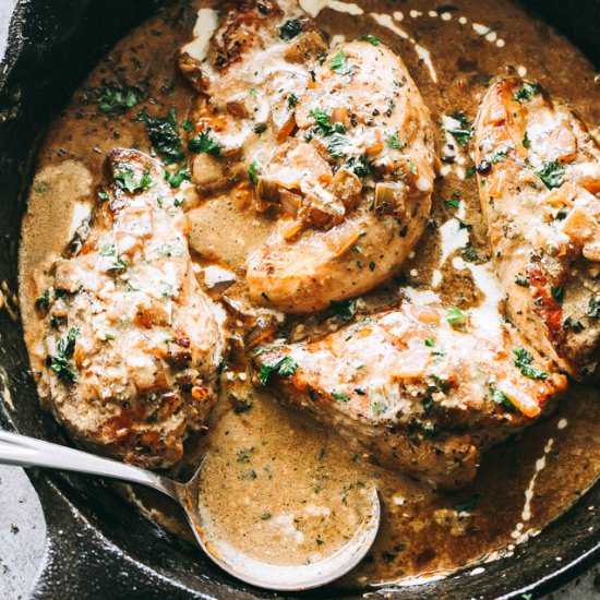 Chicken in White Wine Sauce