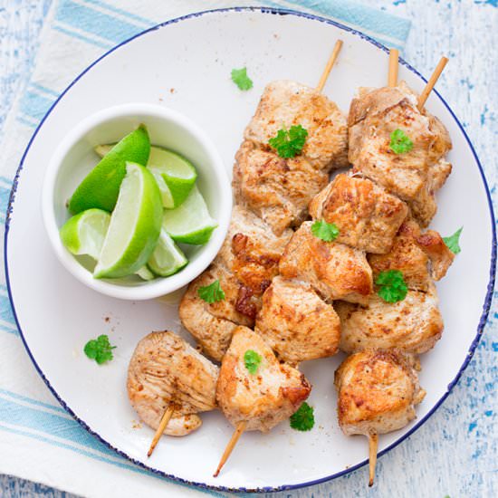 Ras El Hanout Chicken Kebabs