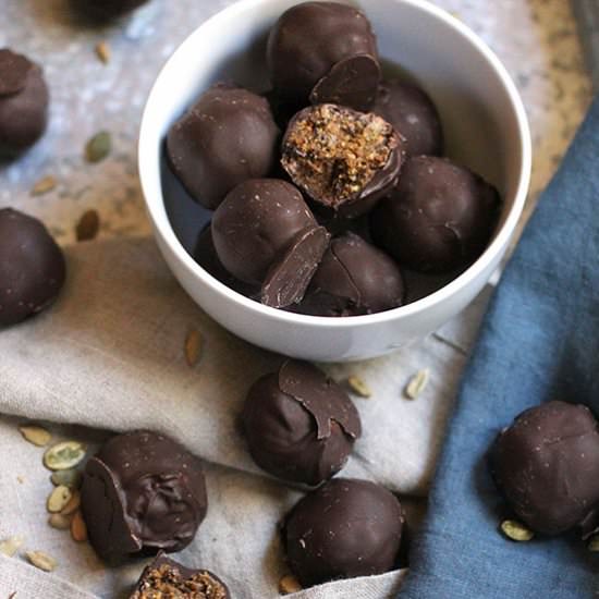 Dark Chocolate Covered Energy Bites
