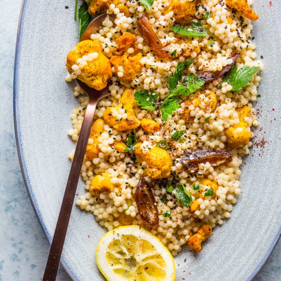 Roasted Cauliflower Dates Couscous