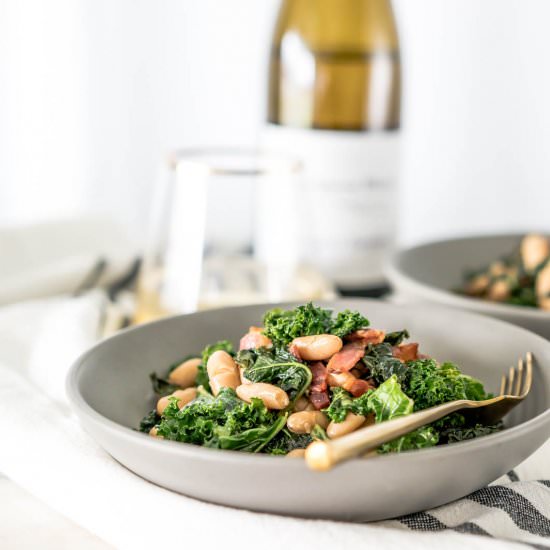 Kale, White Beans and Bacon