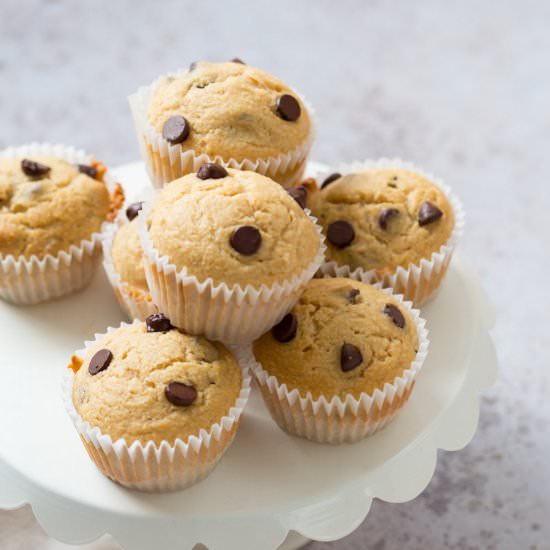 Vegan chocolate chip muffins