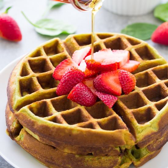 Blender Green Smoothie Waffles