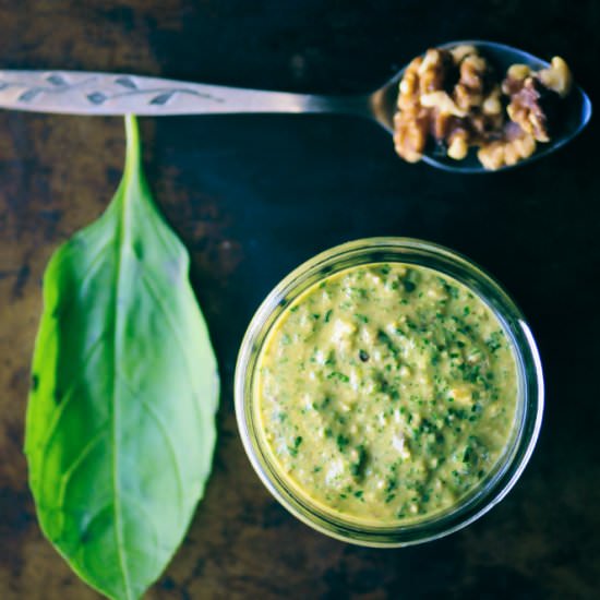 Cheesy Vegan Walnut Pesto
