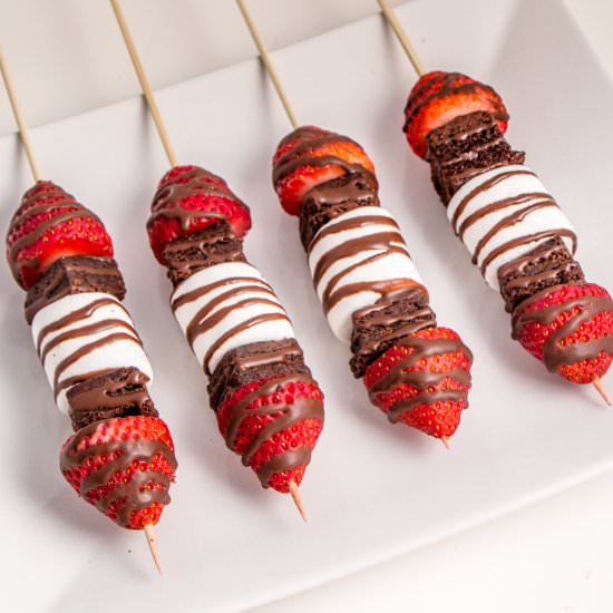 Strawberry Brownie Kabobs