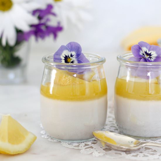 Lemon Mango Vegan Panna Cotta