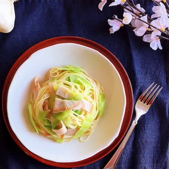 Ham and Cabbage Spaghetti