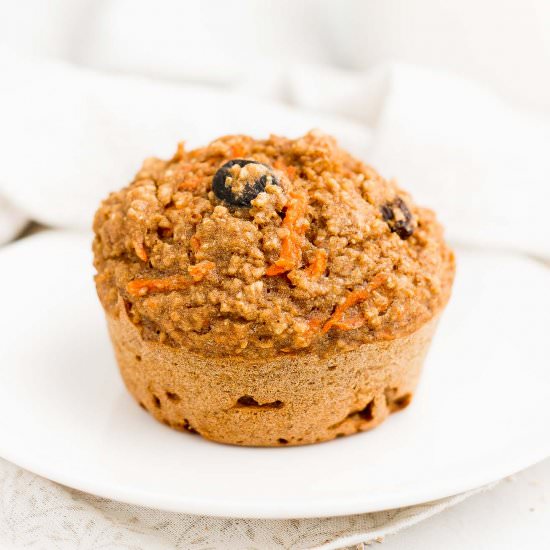 Healthy Carrot Raisin Bran Muffins