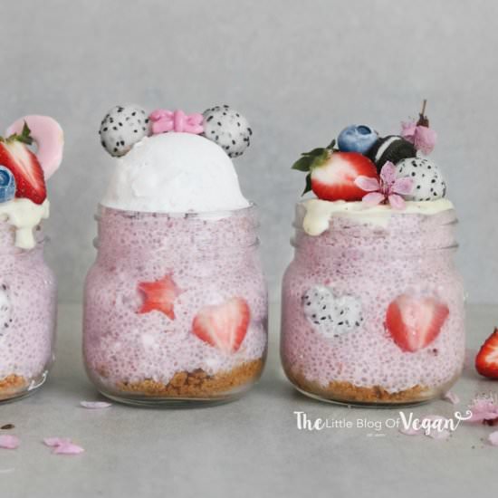 Strawberry & coconut chia pots