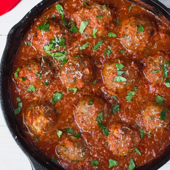 Mozzarella Stuffed Turkey Meatballs